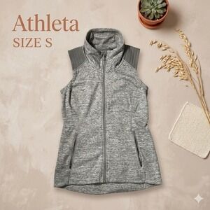 Athleta Stronger Spacedye workout running vest in heather grey Size S